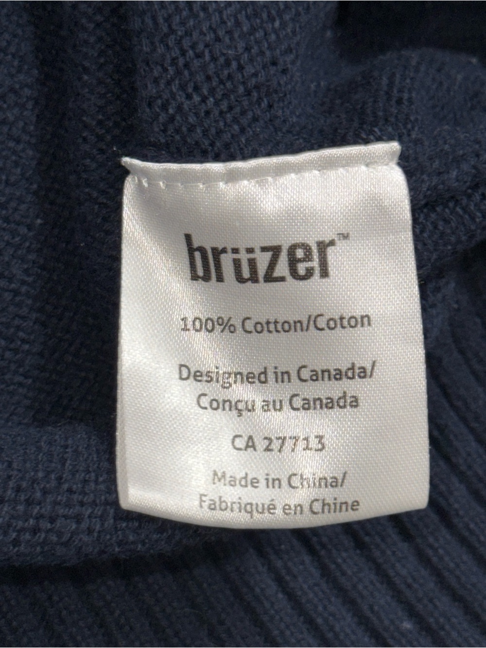 Bruzer Newport Navy Blue 100% Cotton Knit Sweater Men’s Medium M - Picture 5 of 6